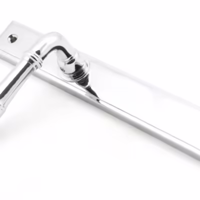 Polished Chrome Reeded Slimline Lever Latch Set - Image 3