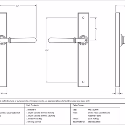 Aged Brass Newbury Slimline Lever Latch Set - Image 6