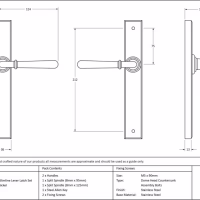 Polished Nickel Newbury Slimline Lever Latch Set - Image 4
