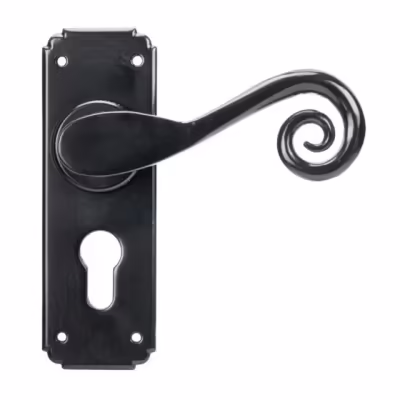 Black Monkeytail Lever Euro Lock Set - Image 1