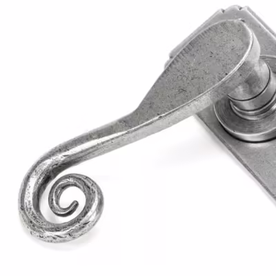 Pewter Monkeytail Lever Euro Lock Set - Image 4