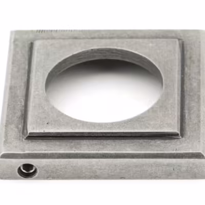 Pewter Hammered Newbury Lever on Rose Set (Square) - Image 4