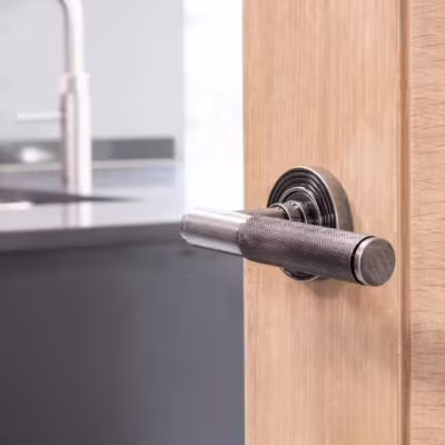 Pewter Brompton Lever on Rose Set (Beehive) - Image 5