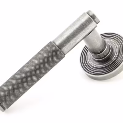 Pewter Brompton Lever on Rose Set (Beehive)
