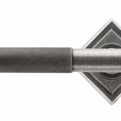 Pewter Brompton Lever on Rose Set (Square) - Image 3