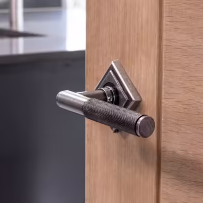 Pewter Brompton Lever on Rose Set (Square) - Image 6