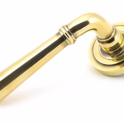 Aged Brass Newbury Lever on Rose Set (Art Deco)