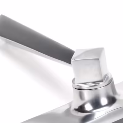 Satin Chrome Straight Lever Euro Lock Set - Image 3