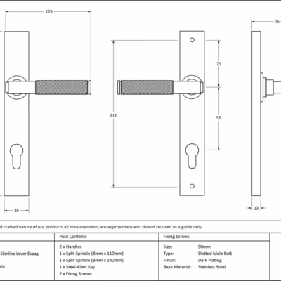 Aged Bronze Brompton Slimline Espag. Lock Set - Image 5