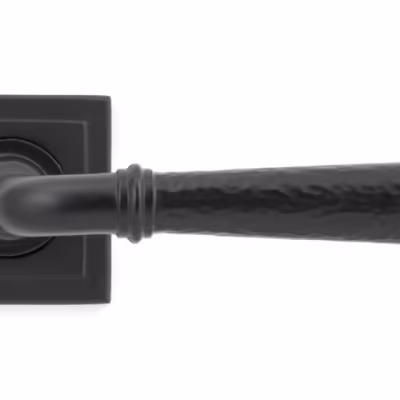 Aged Bronze Hammered Newbury Lever on Rose Set (Square) - Image 3