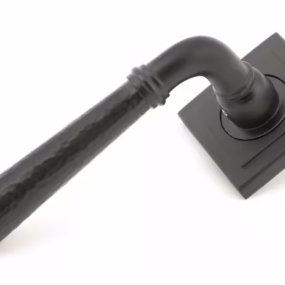 Aged Bronze Hammered Newbury Lever on Rose Set (Square)