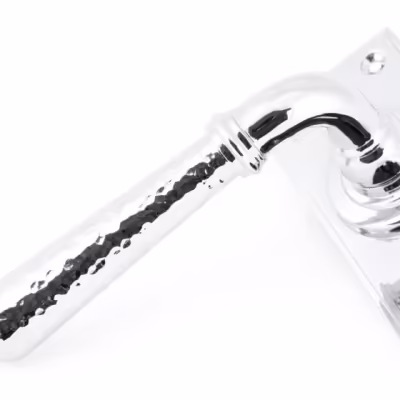 Polished Chrome Hammered Newbury Lever Lock Set - Image 3