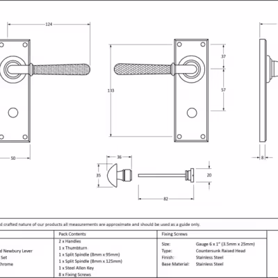 Polished Chrome Hammered Newbury Lever Bathroom Set - Image 5