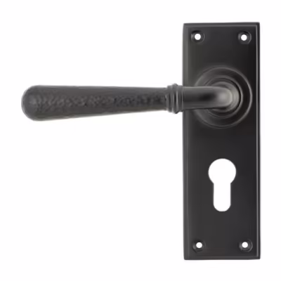 Aged Bronze Hammered Newbury Lever Euro Lock Set