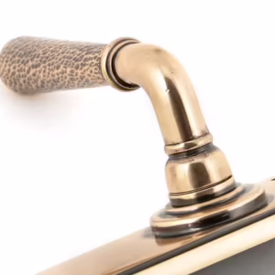 Polished Bronze Hammered Newbury Lever Euro Lock Set - Image 4