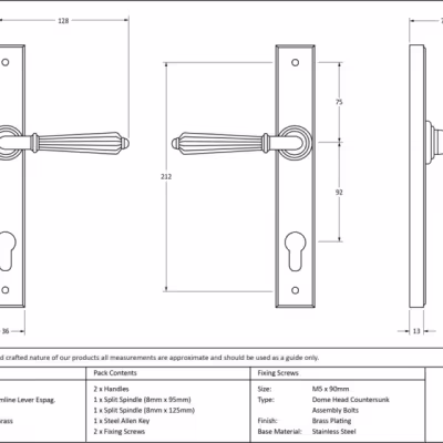 Polished Brass Hinton Slimline Lever Espag. Lock Set - Image 5
