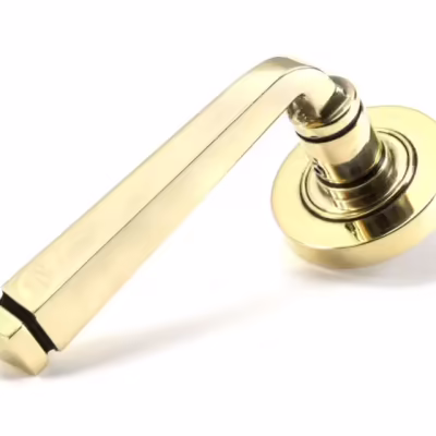 Aged Brass Avon Round Lever on Rose Set (Plain) - Unsprung