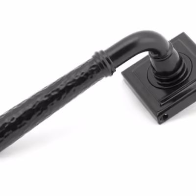Black Hammered Newbury Lever on Rose Set (Square) - Unsprung