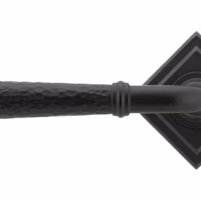 Matt Black Hammered Newbury Lever on Rose Set (Square) - Unsprung - Image 3