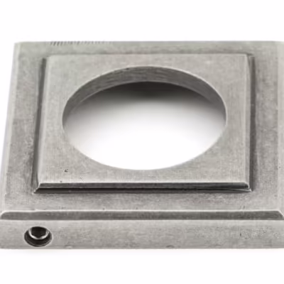 Pewter Hammered Newbury Lever on Rose Set (Square) - Unsprung - Image 4