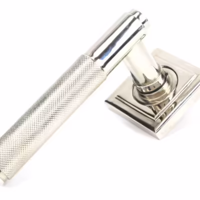 Polished Nickel Brompton Lever on Rose Set (Square) - Unsprung