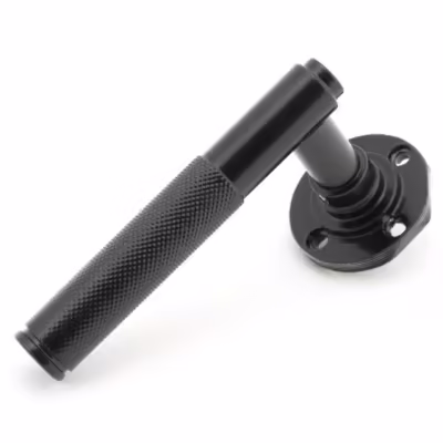 Black Brompton Lever on Rose Set (Plain) - Unsprung - Image 3
