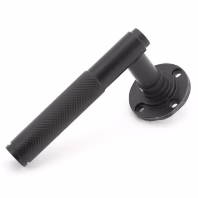 Matt Black Brompton Lever on Rose Set (Square) - Unsprung - Image 4