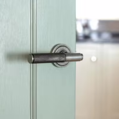 Pewter Brompton Lever on Rose Set (Art Deco) - Unsprung - Image 6