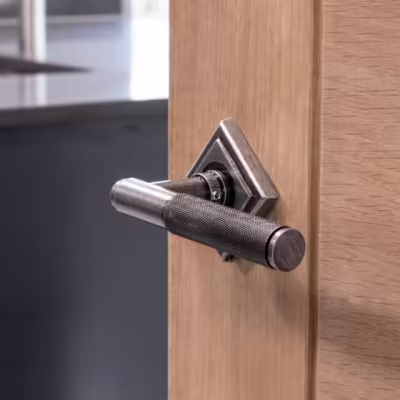 Pewter Brompton Lever on Rose Set (Square) - Unsprung - Image 6