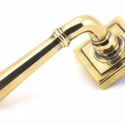 Aged Brass Newbury Lever on Rose Set (Square) - Unsprung