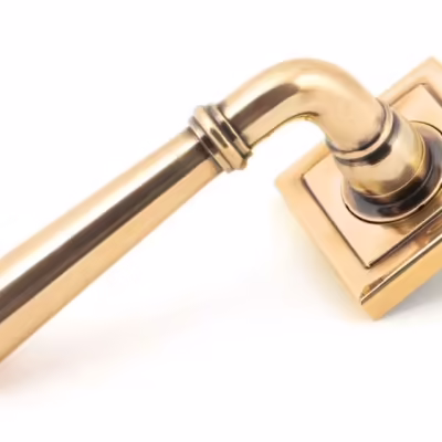 Polished Bronze Newbury Lever on Rose Set (Square) - Unsprung