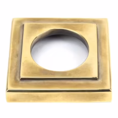 Aged Brass Hammered Newbury Lever on Rose Set (Square) - Unsprung - Image 4