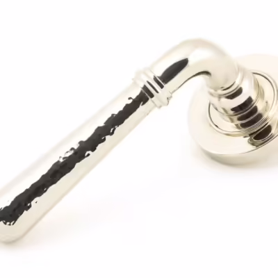 Pol. Nickel Hammered Newbury Lever on Rose Set (Plain) - Unsprung