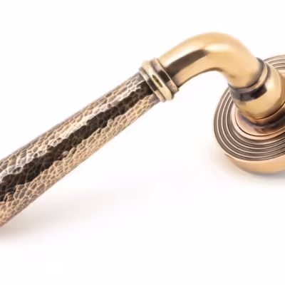 Pol. Bronze Hammered Newbury Lever on Rose Set (Beehive) - Unsprung