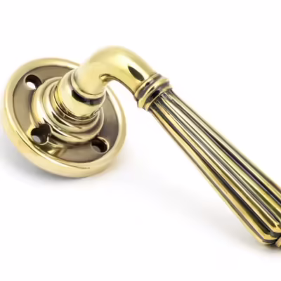 Aged Brass Hinton Lever on Rose Set - Unsprung