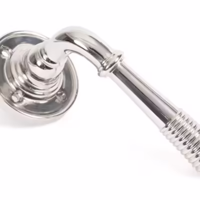 Polished Nickel Reeded Lever on Rose Set - Unsprung