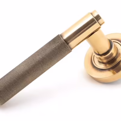 Polished Bronze Brompton Lever on Rose Set (Plain) - Unsprung