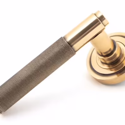 Polished Bronze Brompton Lever on Rose Set (Art Deco) - Unsprung
