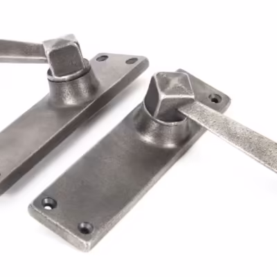 Antique Pewter Straight Lever Latch Set - Image 3