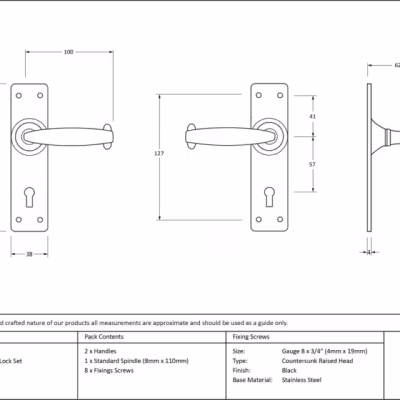 Black MF Lever Lock Set - Image 3