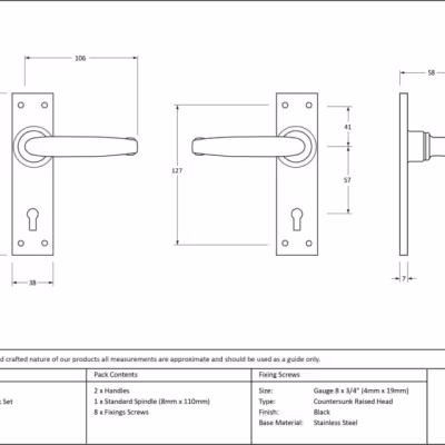 Black Lever Lock Set - Image 3