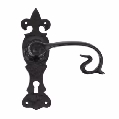 Black Curly Lever Lock Set - Image 1