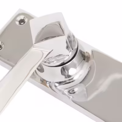 Polished Chrome Straight Lever Lock Set - Image 3