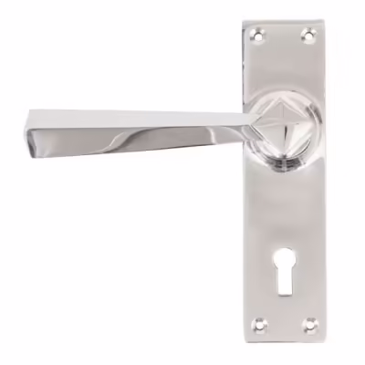 Polished Chrome Straight Lever Lock Set