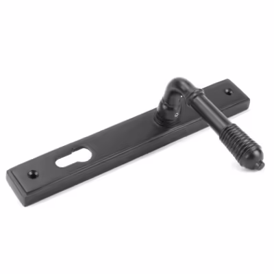 Aged Bronze Reeded Slimline Lever Espag. Lock Set - Image 3