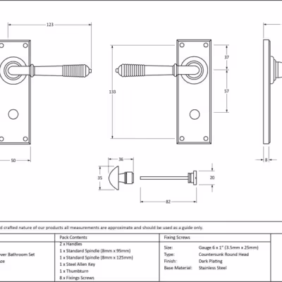 Aged Bronze Reeded Lever Bathroom Set - Image 5