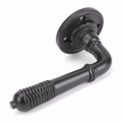 Aged Bronze Reeded Lever on Rose Set - Image 3