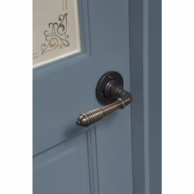 Aged Bronze Reeded Lever on Rose Set - Image 6