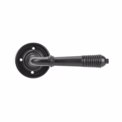 Aged Bronze Reeded Lever on Rose Set