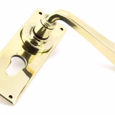 Aged Brass Avon Lever Euro Lock Set - Image 3